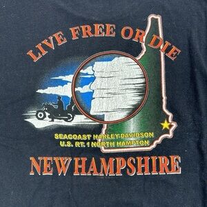 Harley Davidson 2003 NH Live Free or Die 100% Cotton Pocket T-Shirt Mens XL